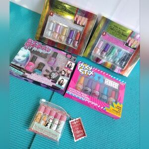 Kids (4) Nail Polish Set for Girls & (1) Lip Balm Assortment